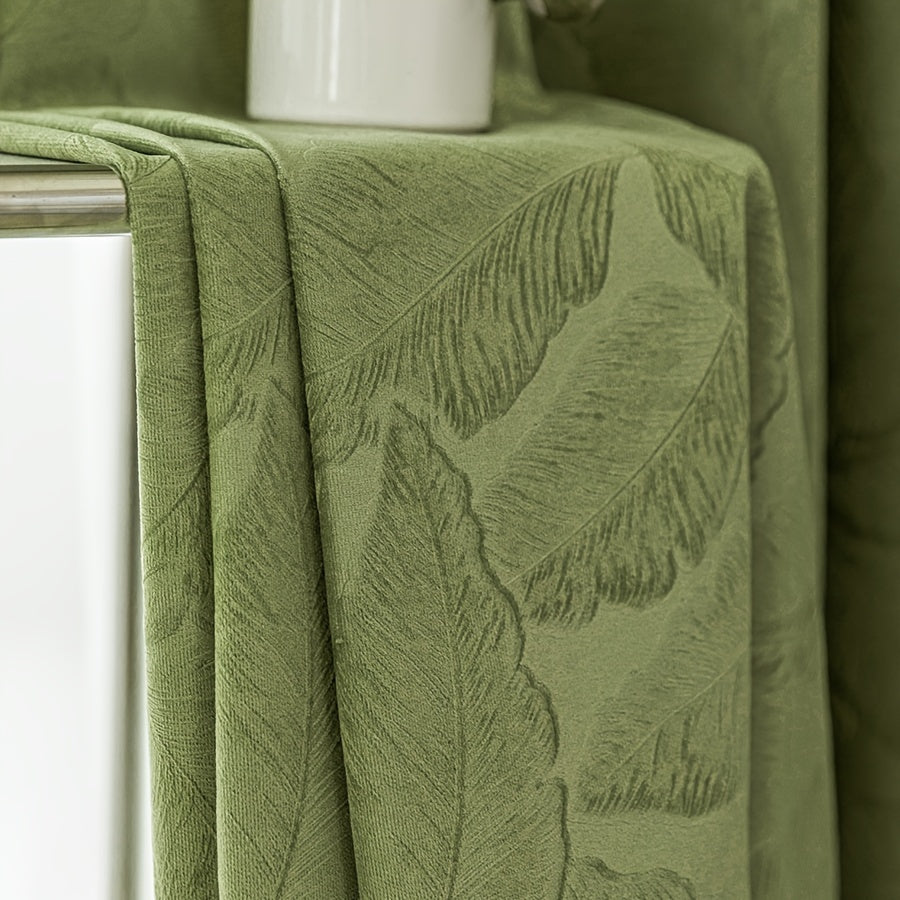 Aifish Glam Style Jacquard Velvet Curtains - 2-pack 90% Blackout and Heat Insulating
