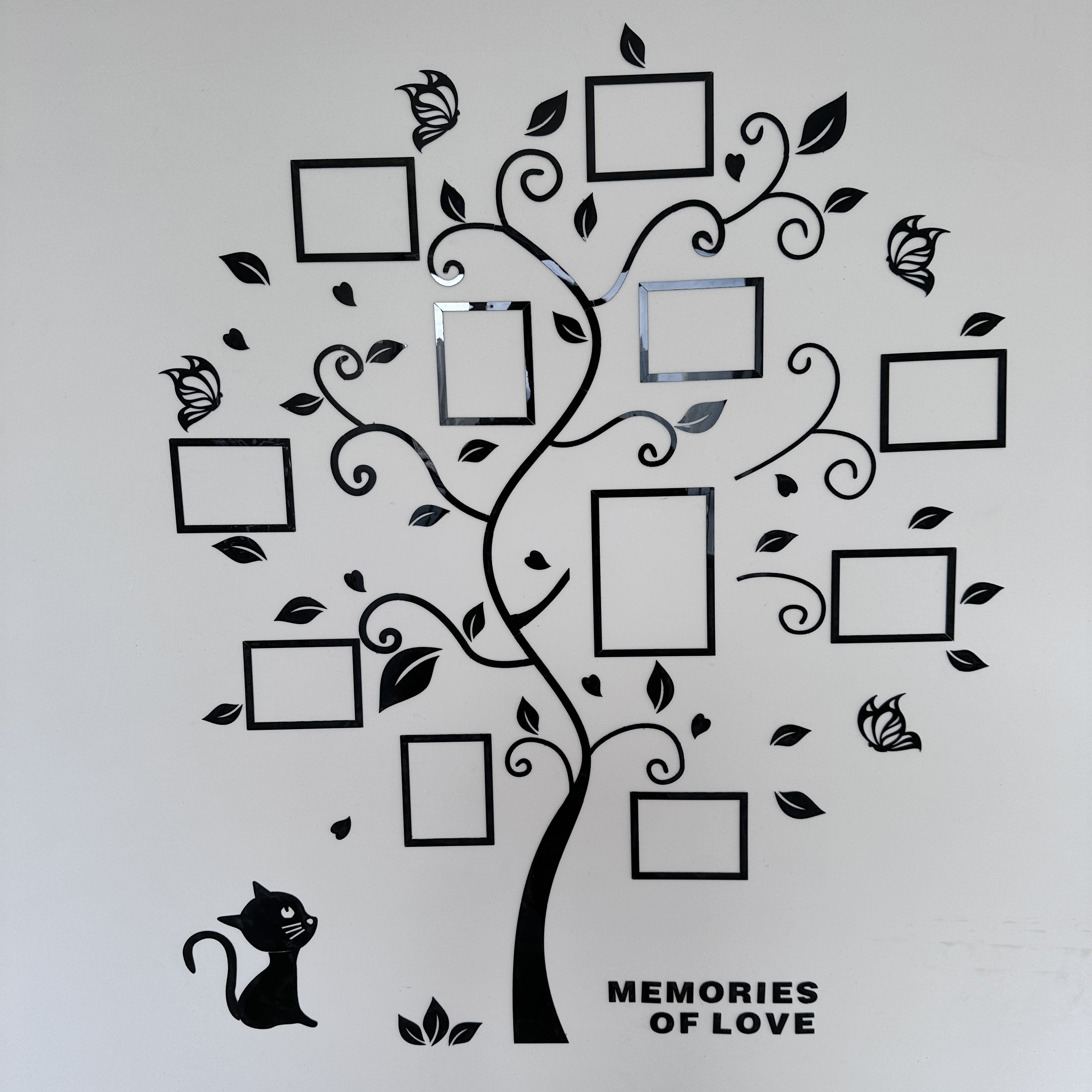 1 Juego Marco de Fotos Acrílico Decoración de Pared - Árbol de Fotos 3D Creativo para Familia y Mascotas, Pegatina de Pared Autoadhesiva para Sala de Estar, Pasillo, Porche, Comparte Recuerdos Especiales
