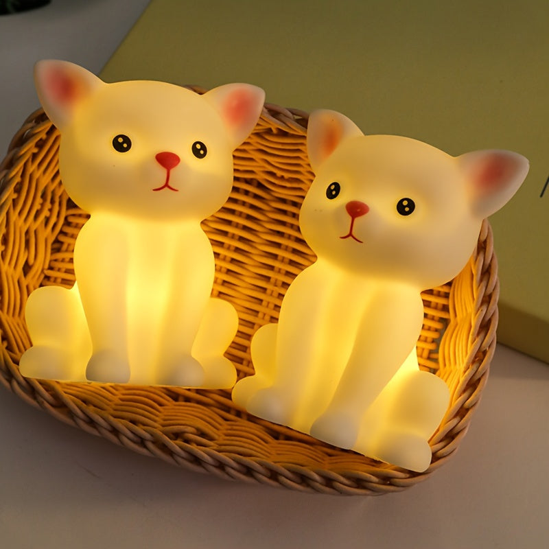 KittyGlow - Cute Kitten Table Lamp with LED Light and Battery Power