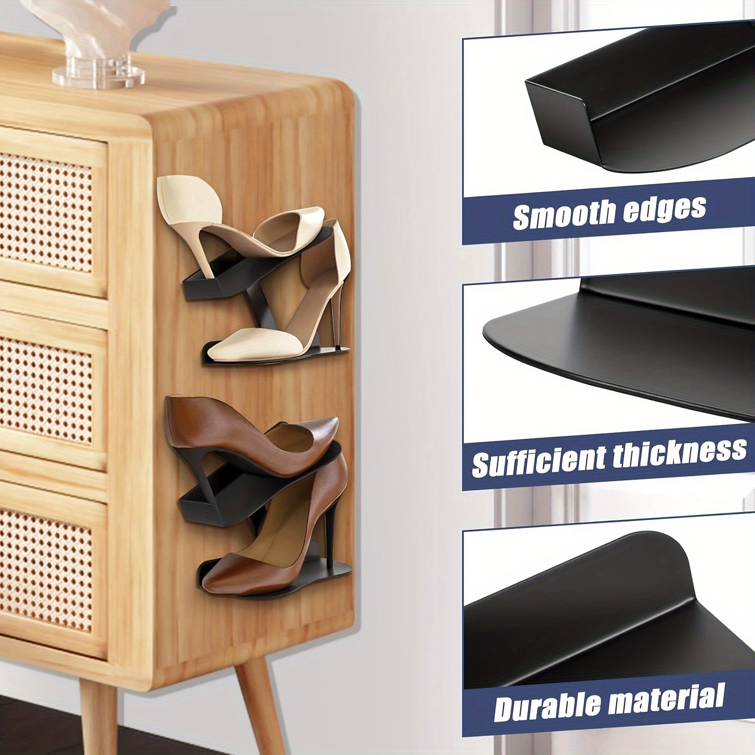 SneakerRack - Wall-Mounted Shoe Display Shelf - Metal Sneaker Organizer