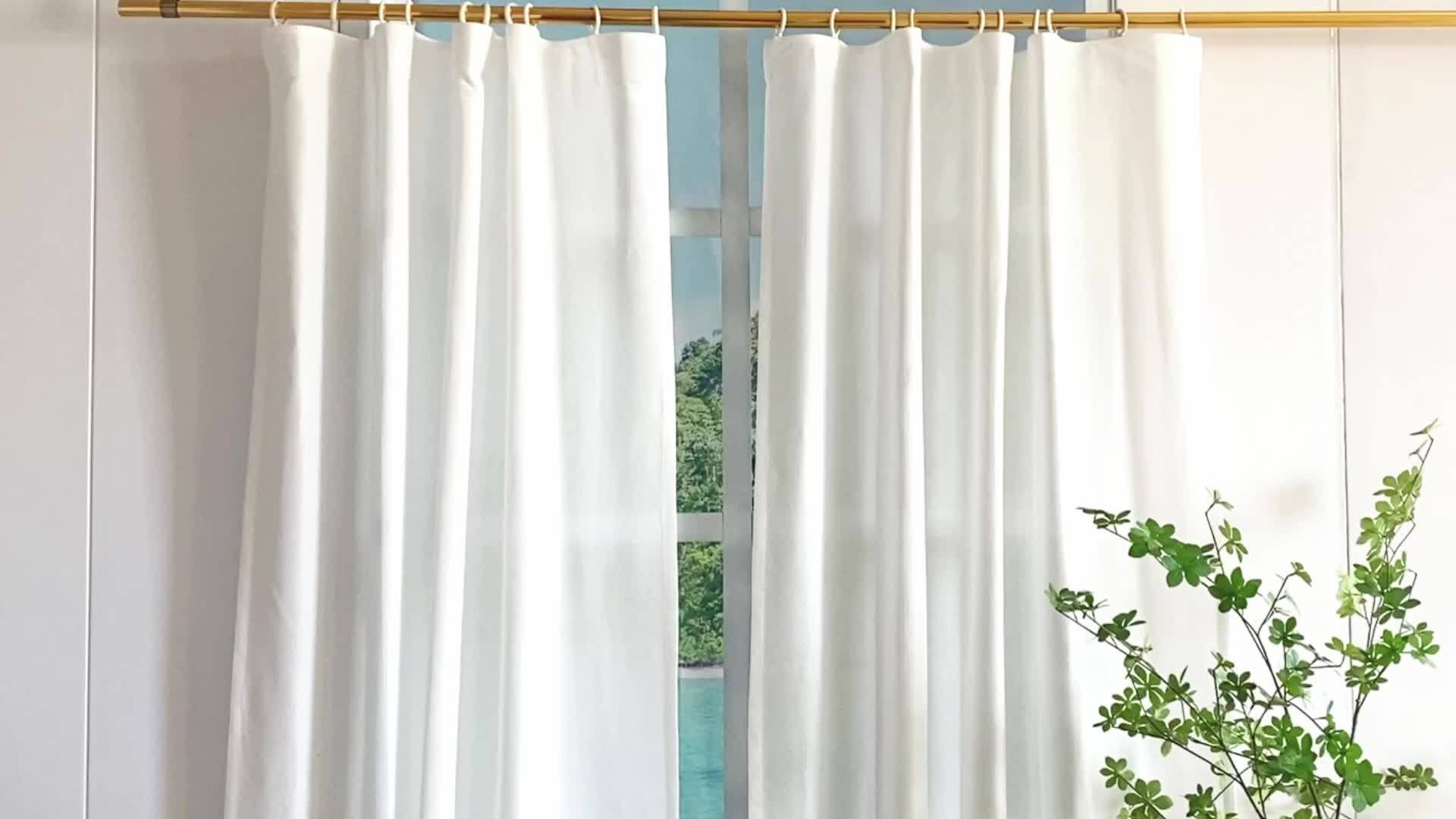 Cortinas Opacas Contemporáneas - Cortinas Tejidas Resistentes a UV 2 Paneles