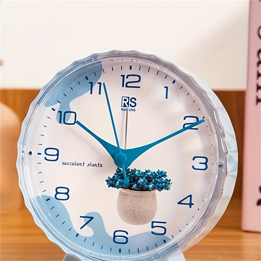 FloraTime - Charmante Bloemen Bureauklok met Alarm