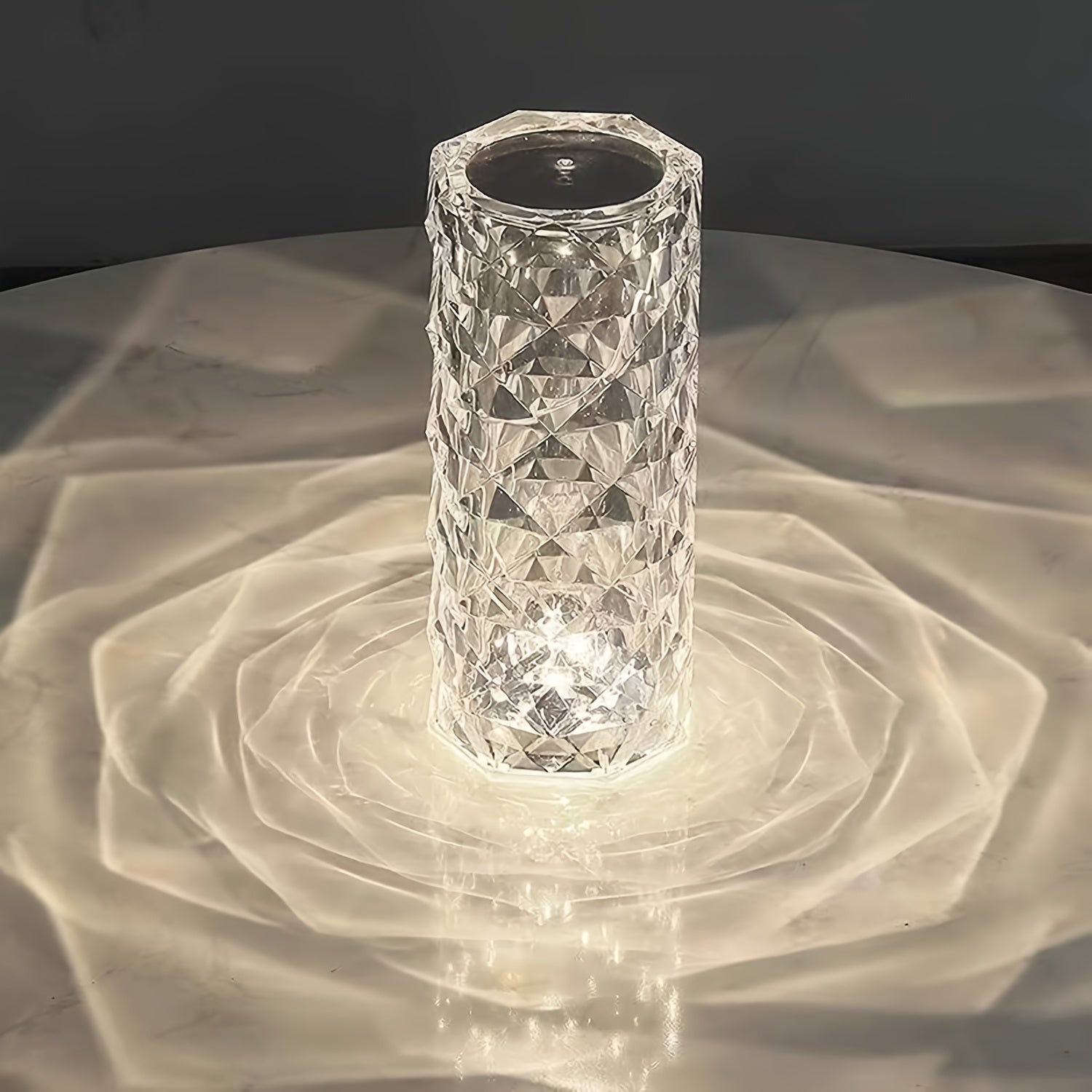 LumiKristal - Crystal Diamond Desk Lamp with 3 Color LED Lighting