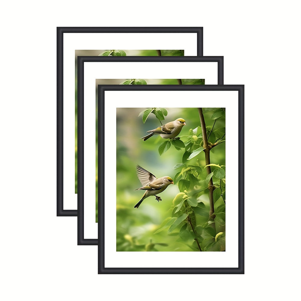 3 piezas Marco de fotos - Marco de fotos para decoración de pared y mesa, para decoración artística, regalos de cumpleaños, espacio residencial y de oficina, Día de la Madre, Año Nuevo, regalo de Pascua, negro, alargado
