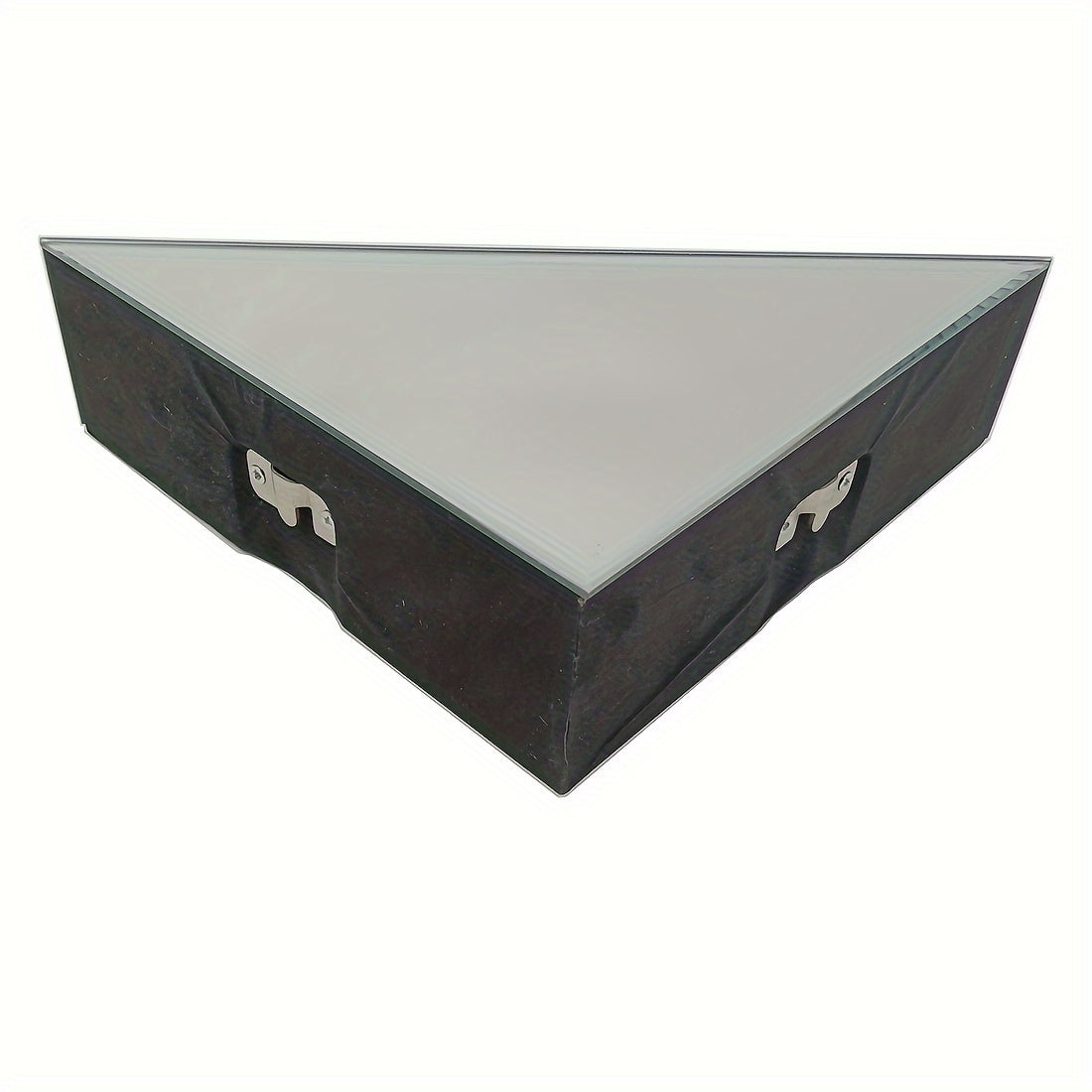 CrystalGlam - Floating Corner Shelf Set with Glass and Mirror Finish for Bedroom
