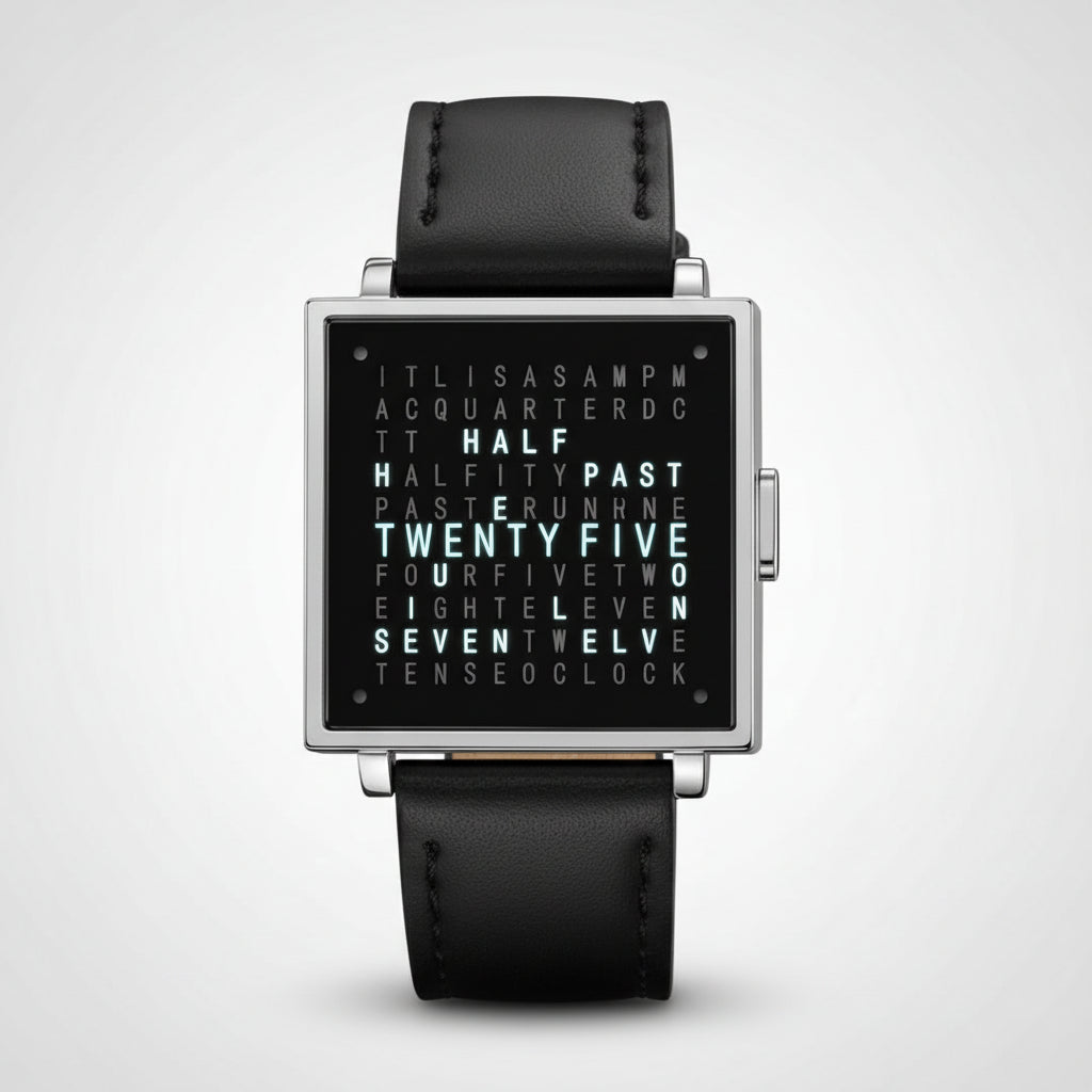 Unique Unisex Textual Watch LED Lighting Modern Design