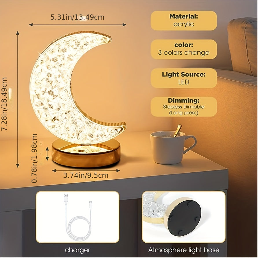 SterLamp - Lampada da tavolo in cristallo dimmerabile con controllo touch