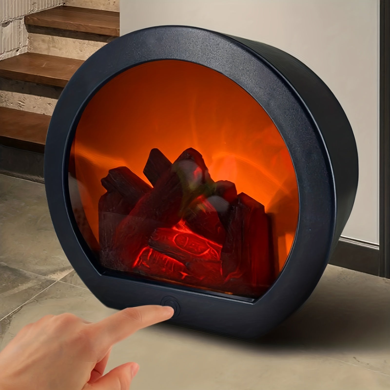 FlameGlow - Simulated Charcoal Flame Lamp with Retro Style Decoration
