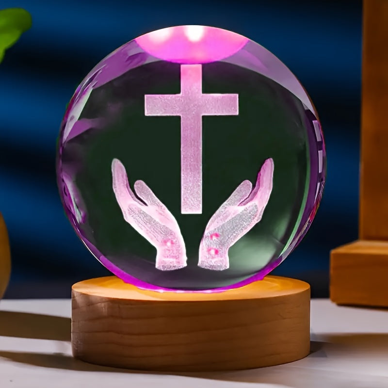 CrystalGlow - Traditional 3D Engraved Crystal Night Light