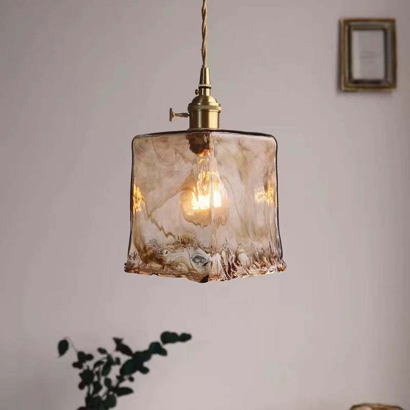 Eloise Lâmpadas de Teto Vintage LED em Metal Dourado e Vidro para Quarto, Sala de Estar, Sala de Jantar