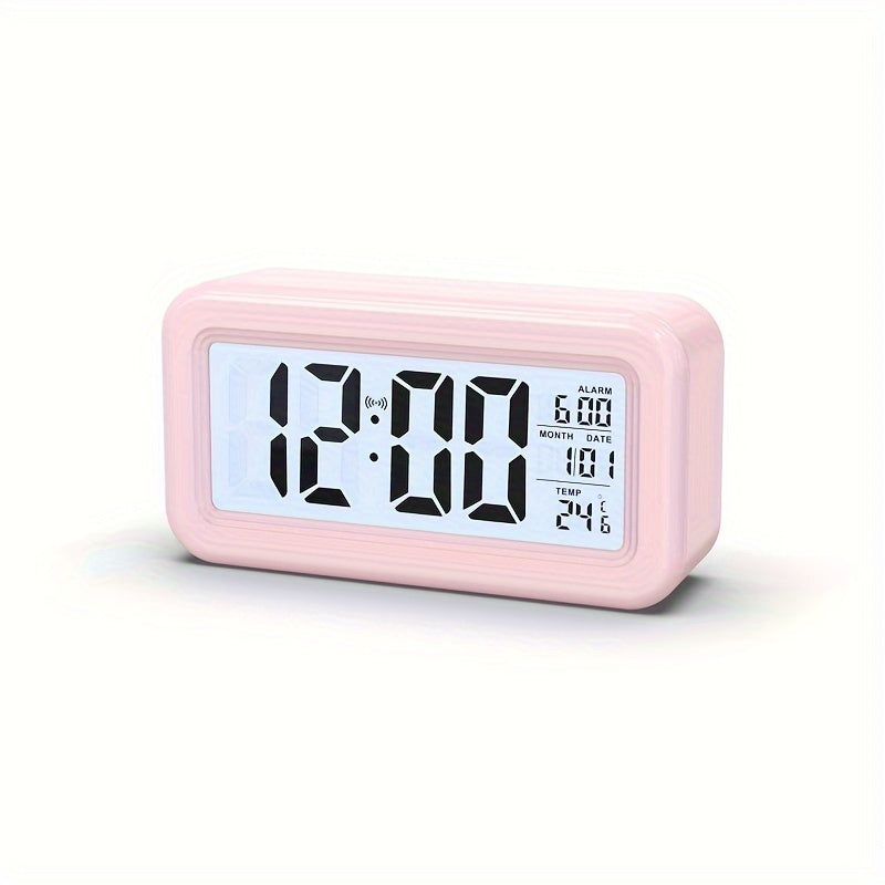 Digital Alarm Clock with LCD Screen - Date and Temperature Display