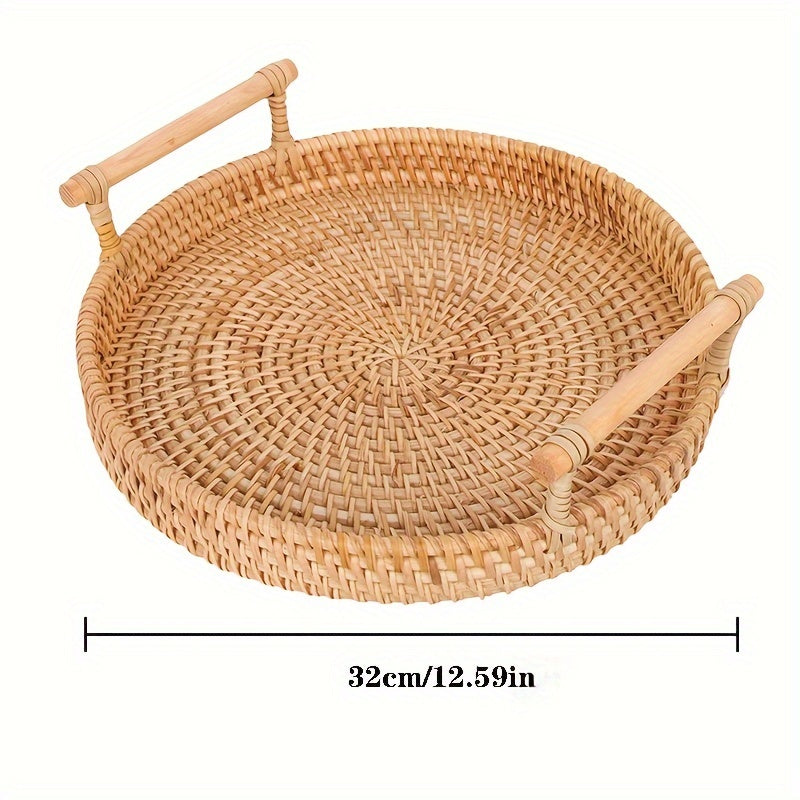 RattanTray - Wicker Coaster Tray with Handles