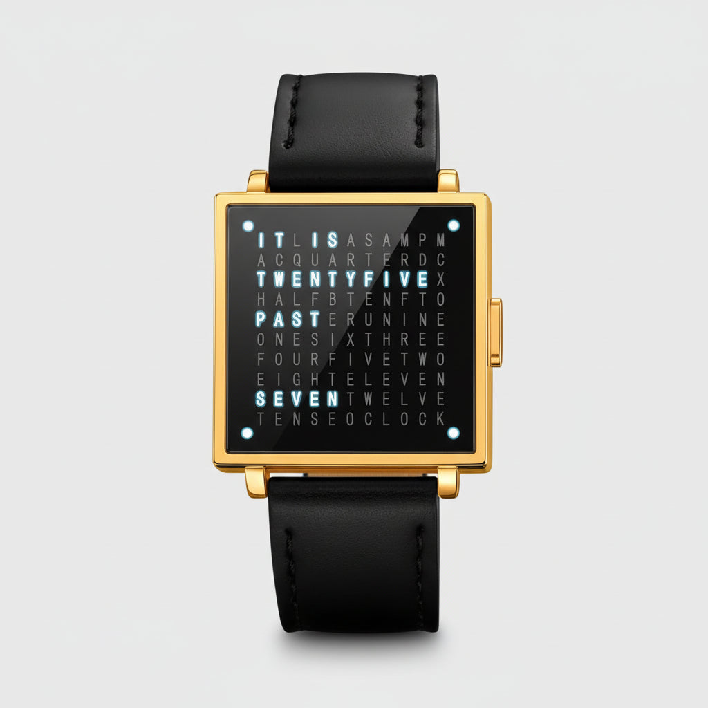 Unique Unisex Textual Watch LED Lighting Modern Design