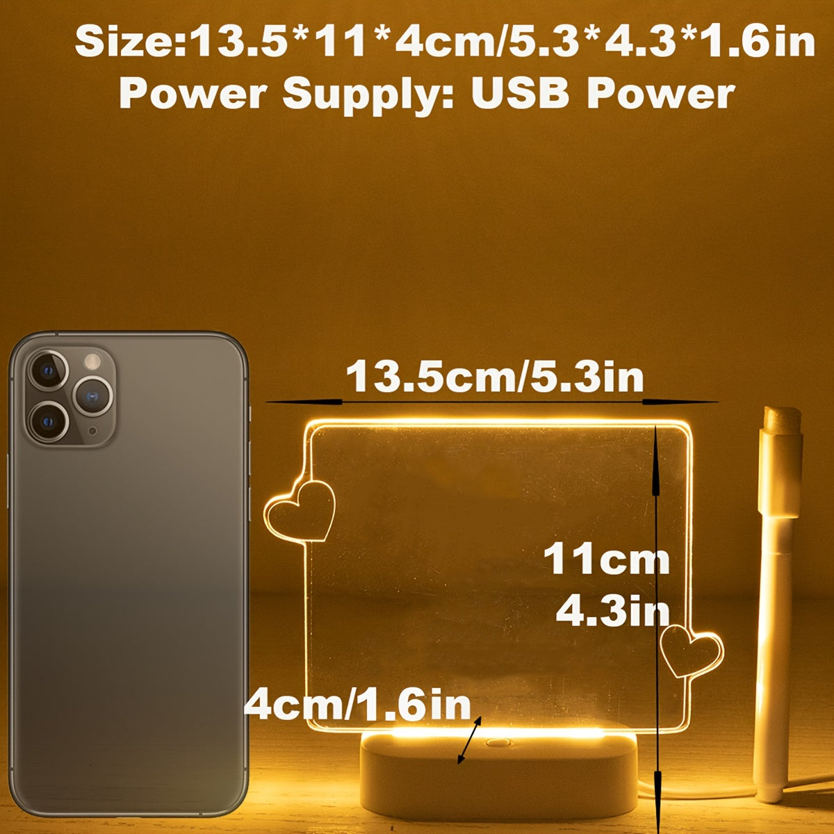 LoveGlow - USB 3D Love Heart Night Light