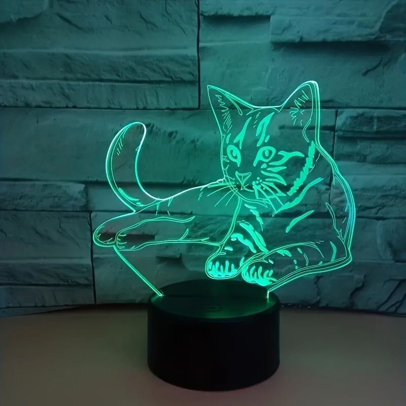 CatGlow - 3D Cat Night Light with 7 Colors Touch Control