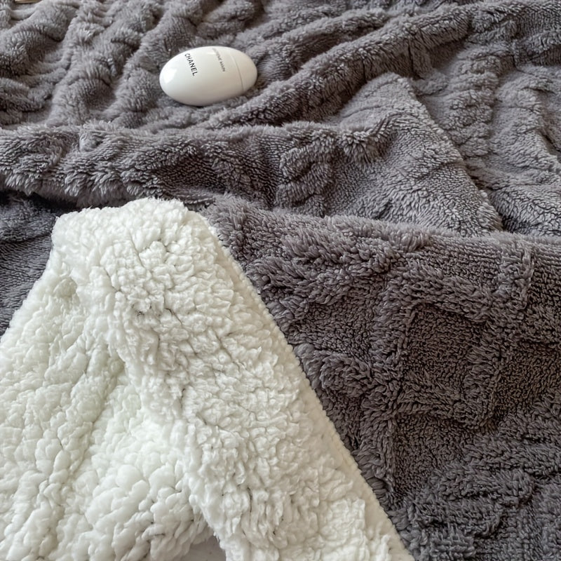 Coperta in pile reversibile a 1 pezzo - Coperta per divano più spessa per autunno e inverno, adatta per tutte le stagioni