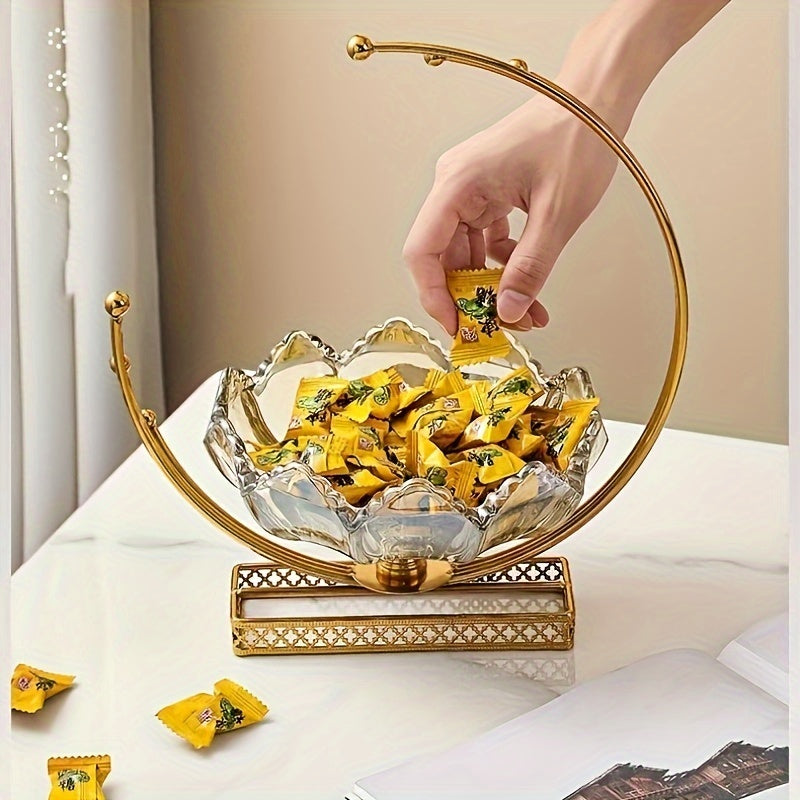 MoonServe - Fruteira Metálica Lunar - Obra de Arte Geométrica Feita à Mão