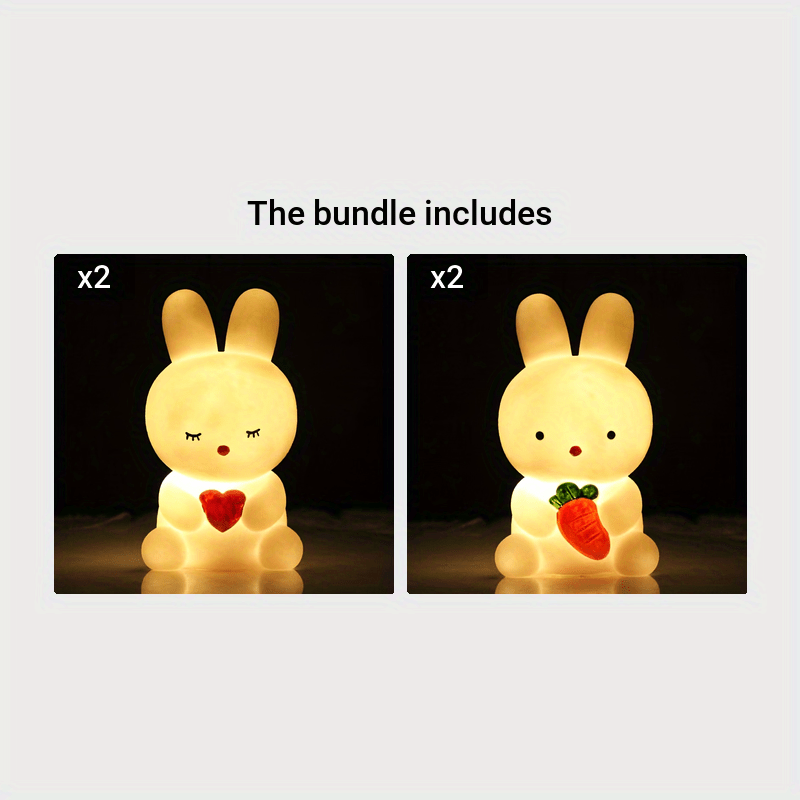 BunnyGlow - Cute Rabbit Lamp with LED Light for Decoration and Night Light