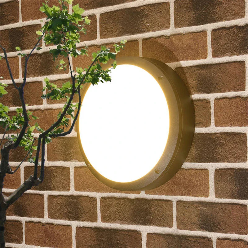 LumiRond - Candeeiro de Parede LED Resistente ao Tempo para Exterior – Iluminação Exterior Moderna