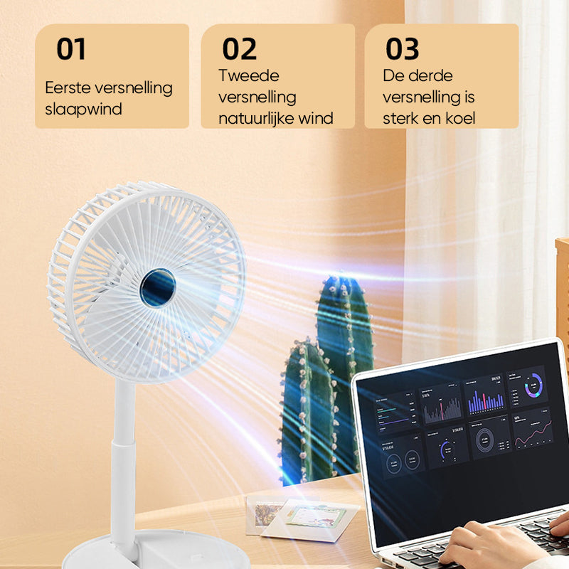 Ventilatore da tavolo telescopico pieghevole ricaricabile