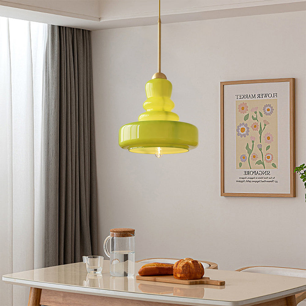 Lampada a sospensione Bauhaus colorata a forma di zucca
