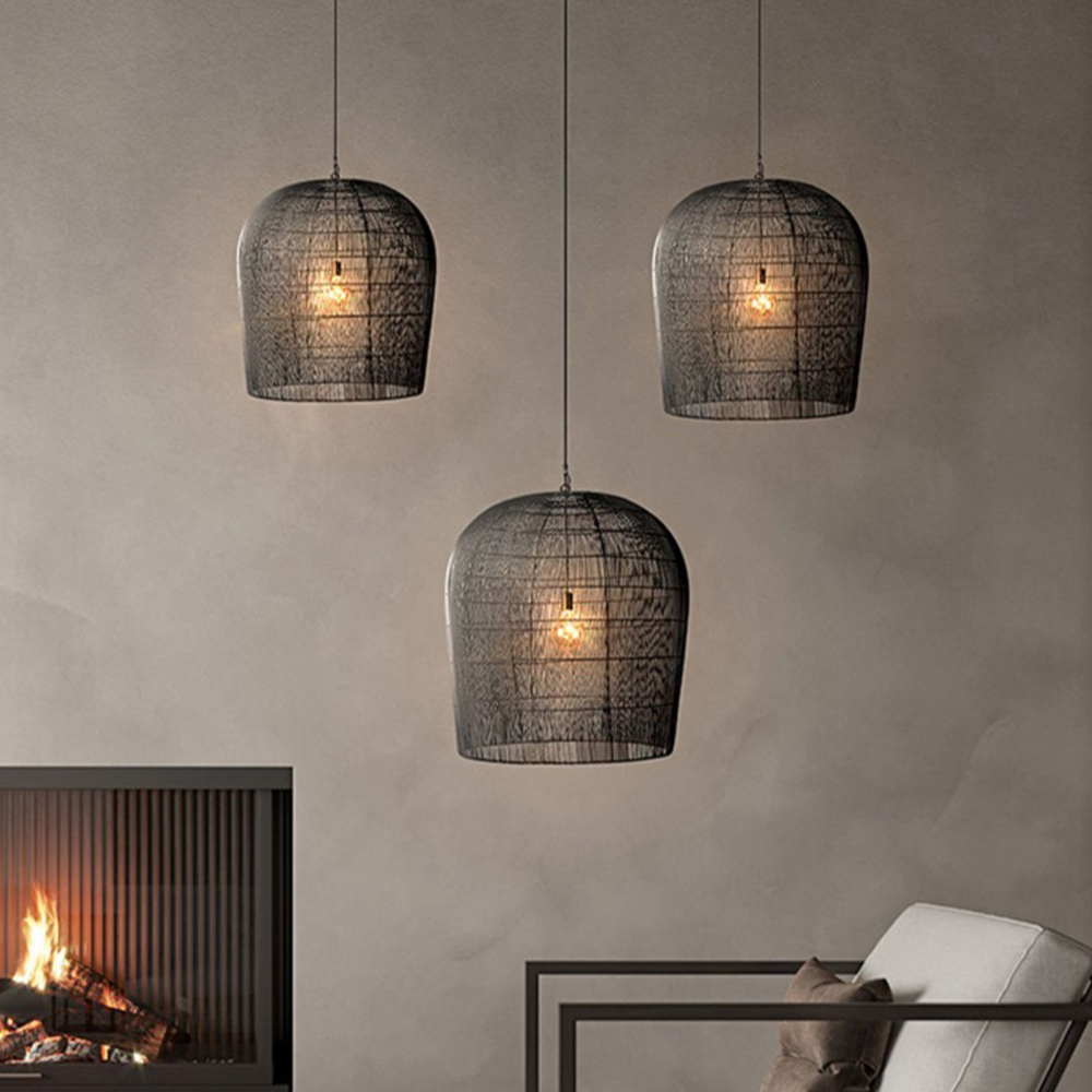 Lampada a sospensione in rattan classica e semplice