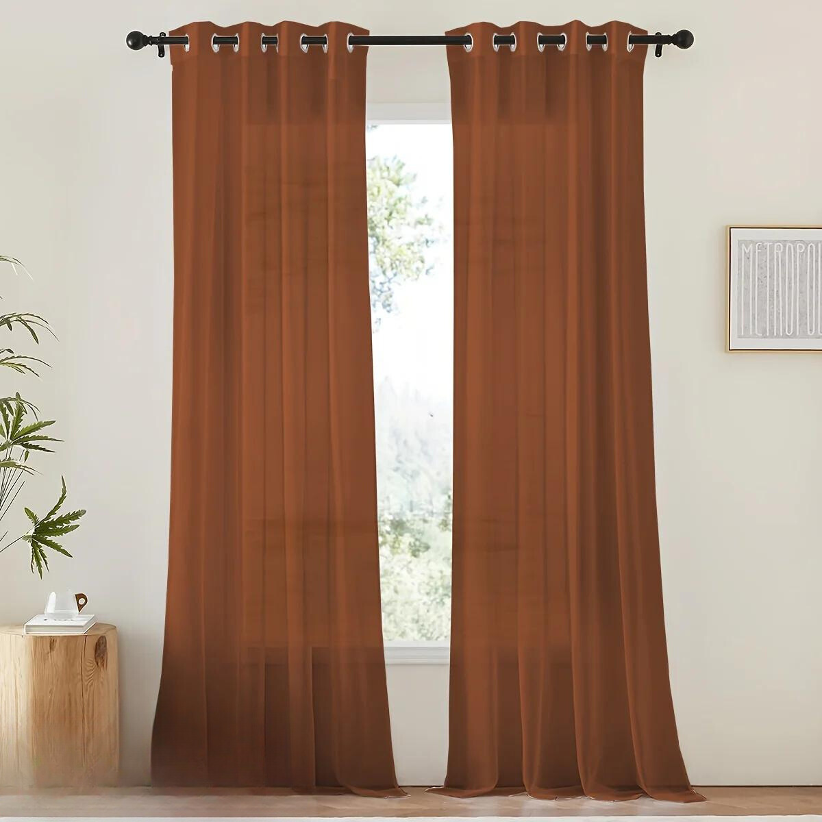 Tende in voile bianco leggero - 2 pezzi con occhielli per soggiorno e camera da letto