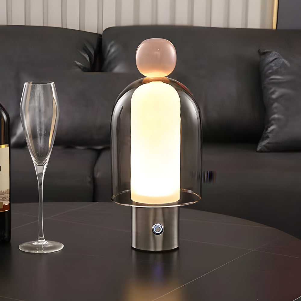 LumiGlass - Draadloze LED Tafellamp met Dimmer en Oplaadbare Batterij