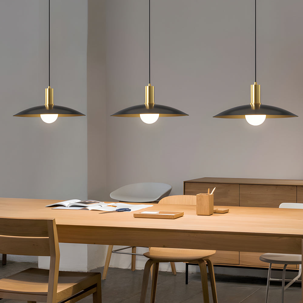 Lampada a sospensione in ottone Mid-Century 1-Licht