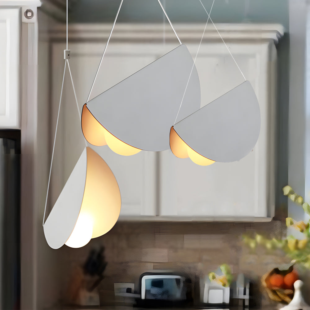 Candeeiro suspenso deslizante branco minimalista de 1/3/6 luzes