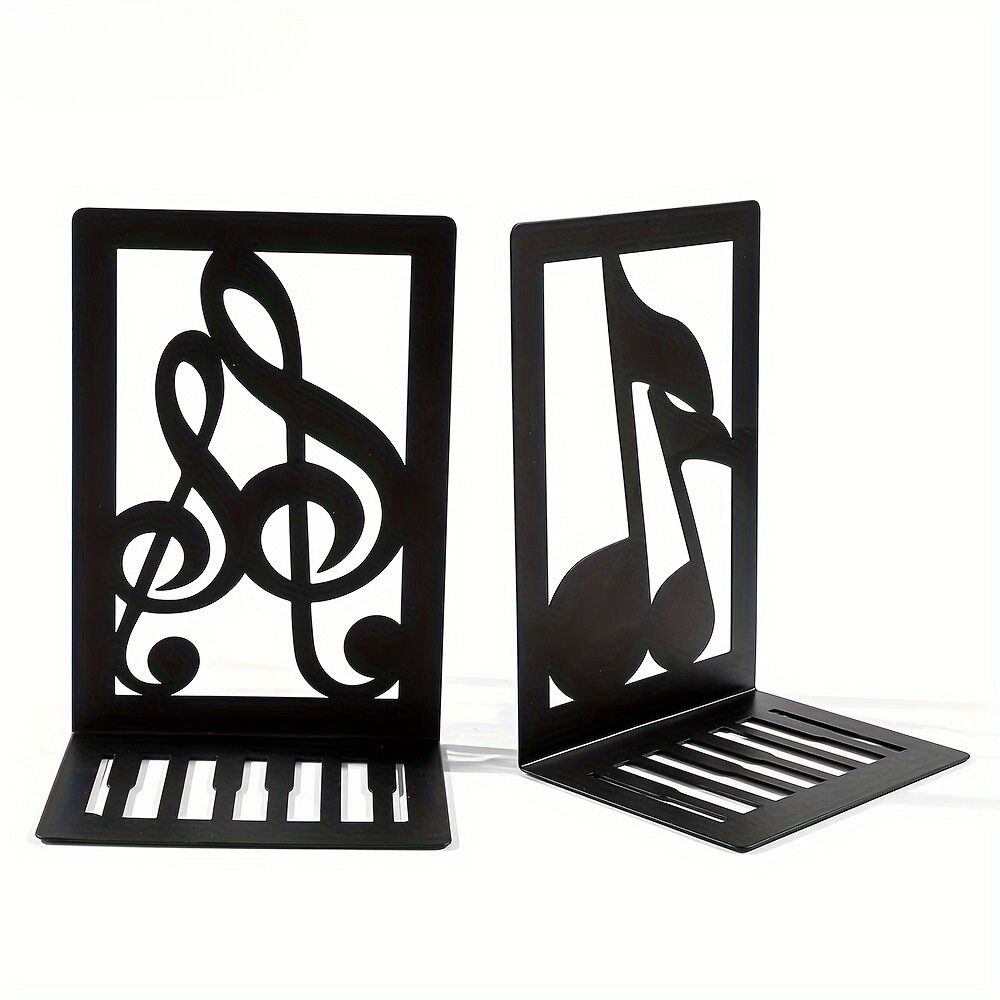 BlackNote - Metal Bookends for Office & Home Decoration, 1 Pair