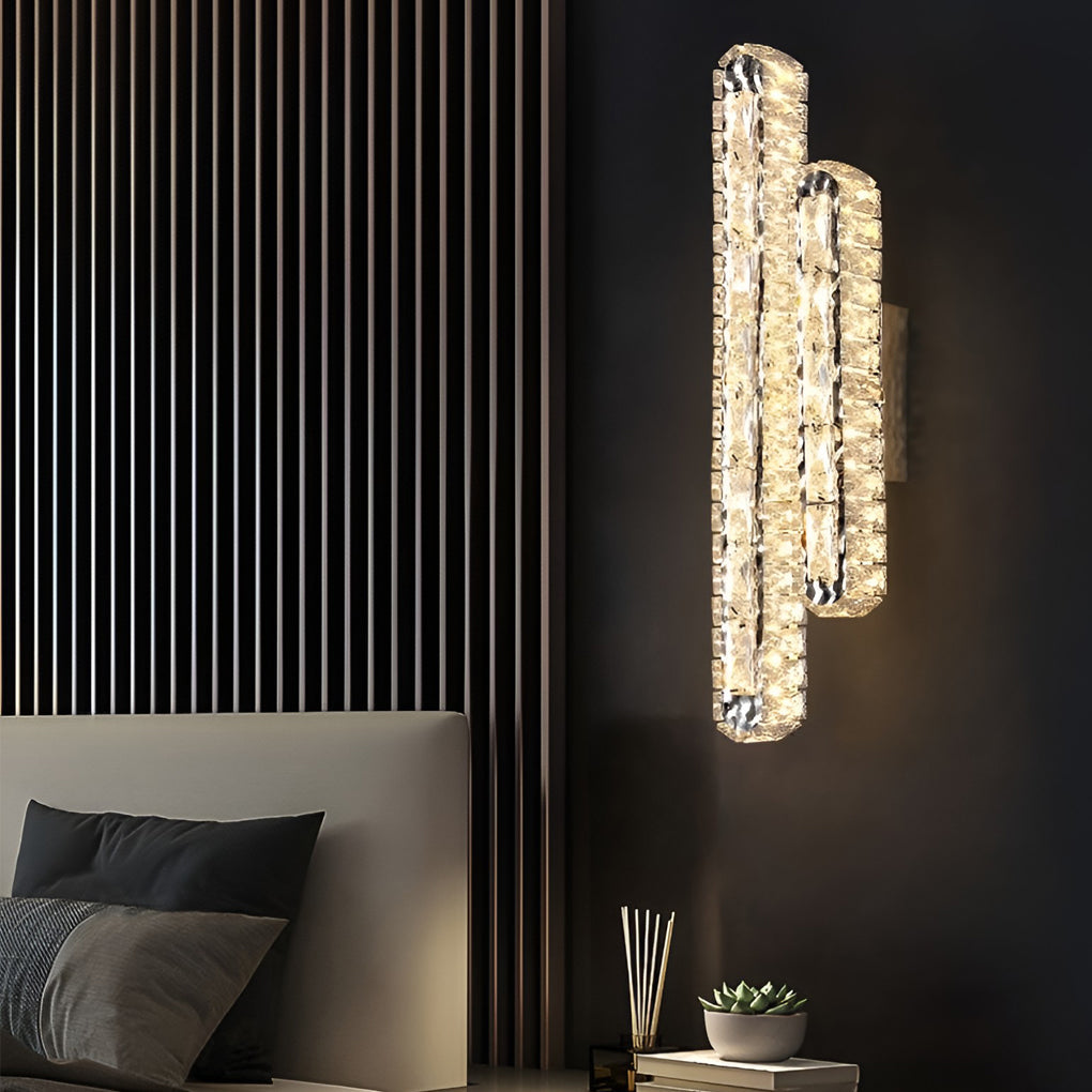 CrystalLux - Lampada da parete a cristalli LED doppia con funzione dimmerabile