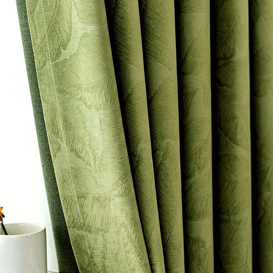 Aifish Glam Style Jacquard Velvet Curtains - 2-pack 90% Blackout and Heat Insulating