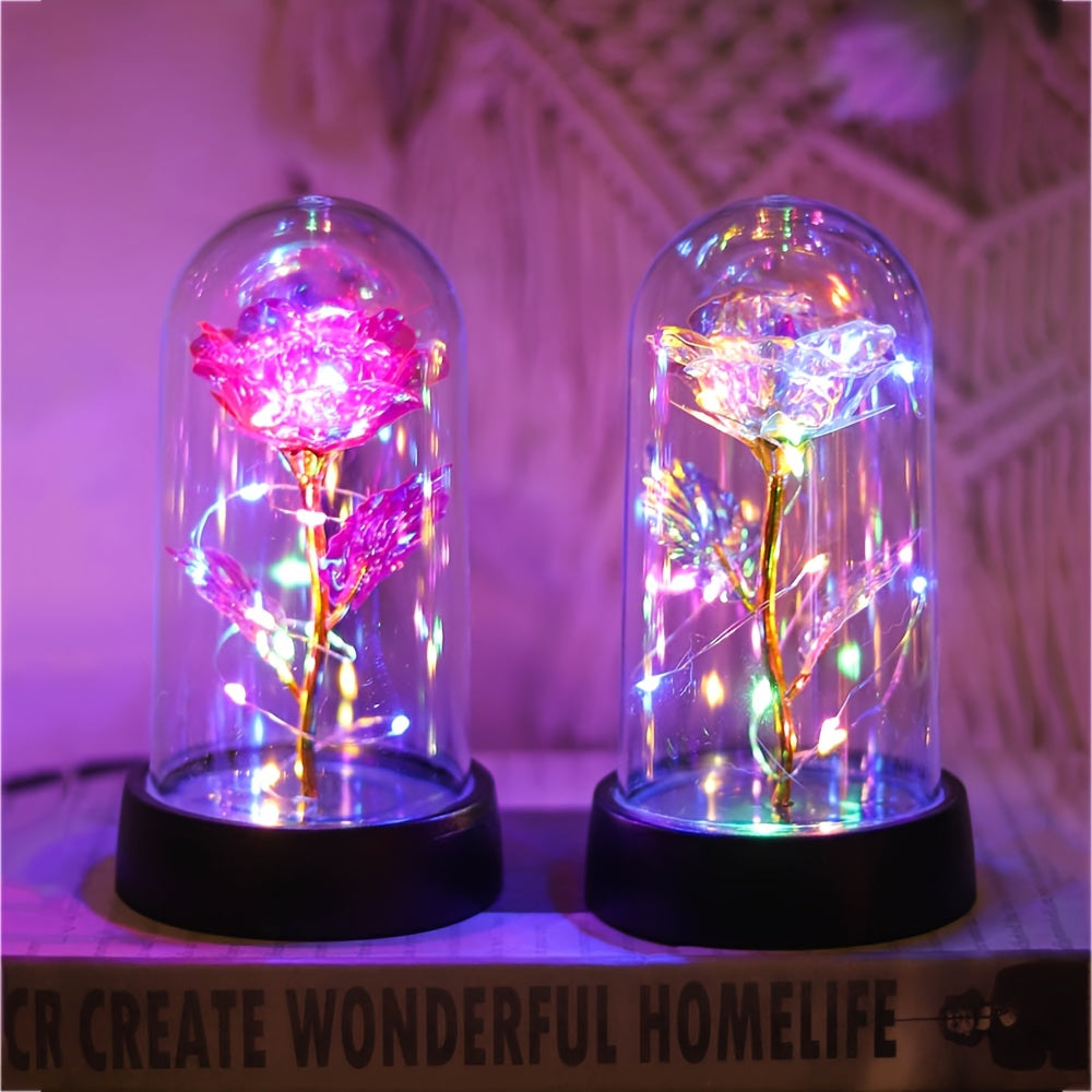GoldenRose - Elegante Lampada a Fiore di Rosa per Regali e Decorazioni