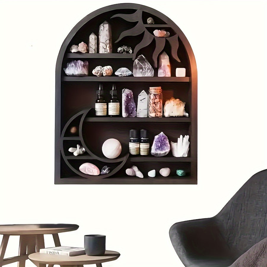 CrystalDisplay - Half Moon Crystal Wall Shelf