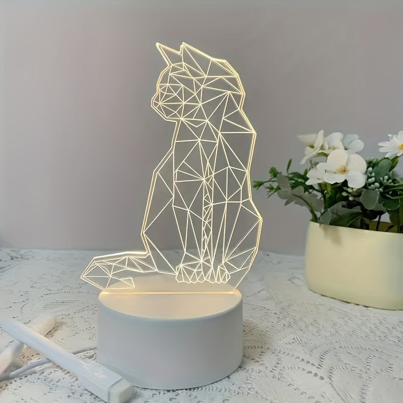 KatLicht - Geometric 3D Night Lamp USB Table Lamp
