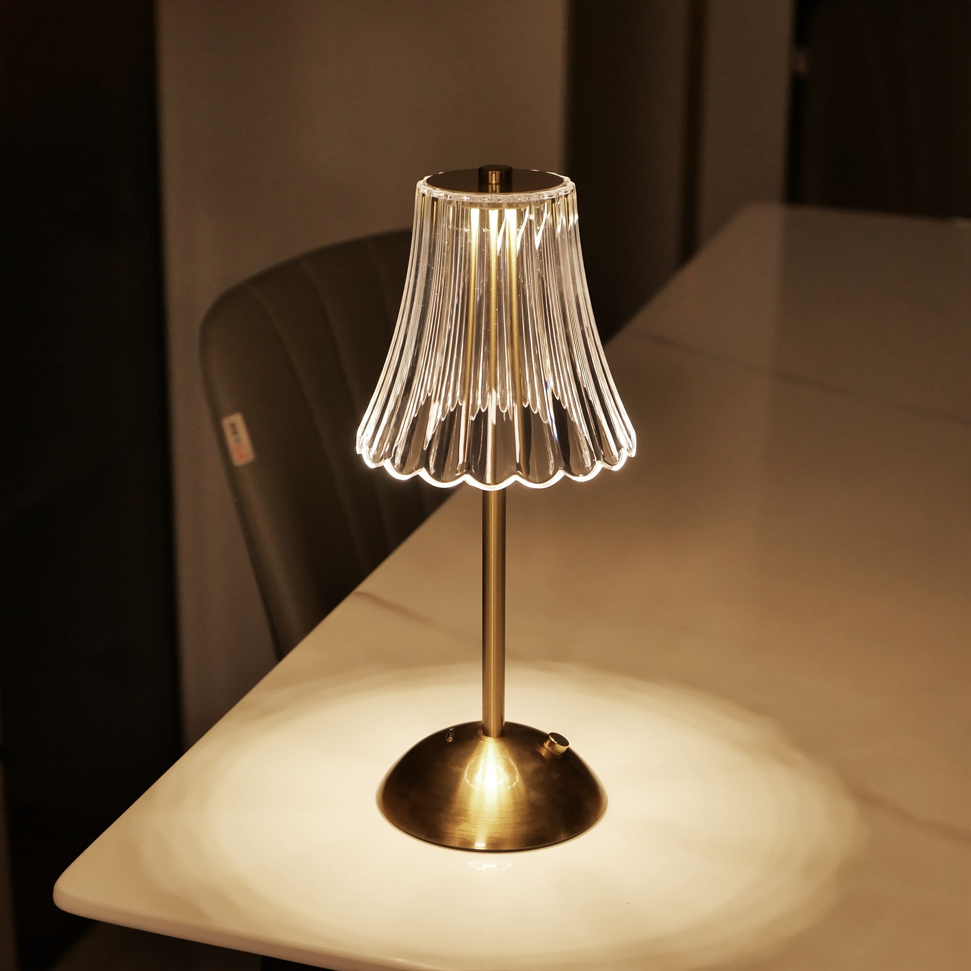 Crystaluxe - LED Crystal Table Lamp with Touch Control, Three-Color Light