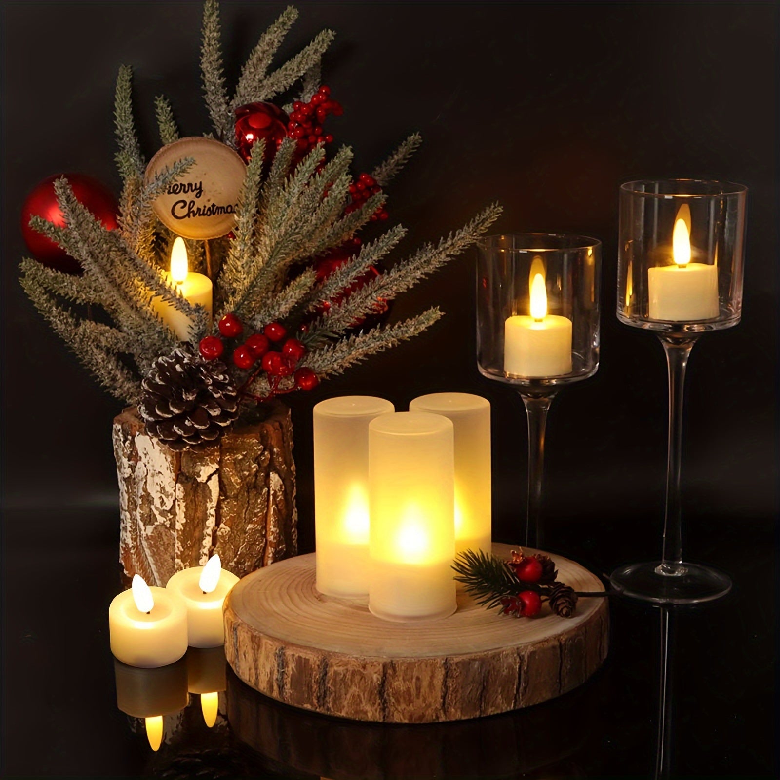 Pack de 6 velas LED para té con control remoto – Velas románticas y parpadeantes para el Día de San Valentín