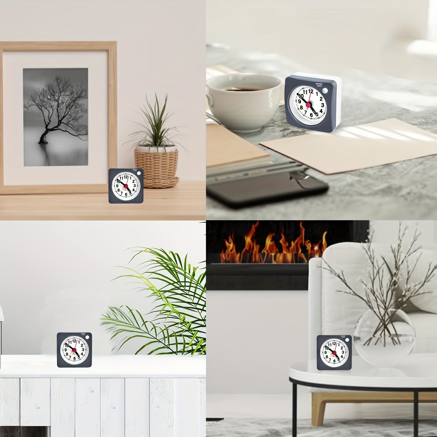 TravelSquare - Compact Travel Clock with Snooze and Night Light