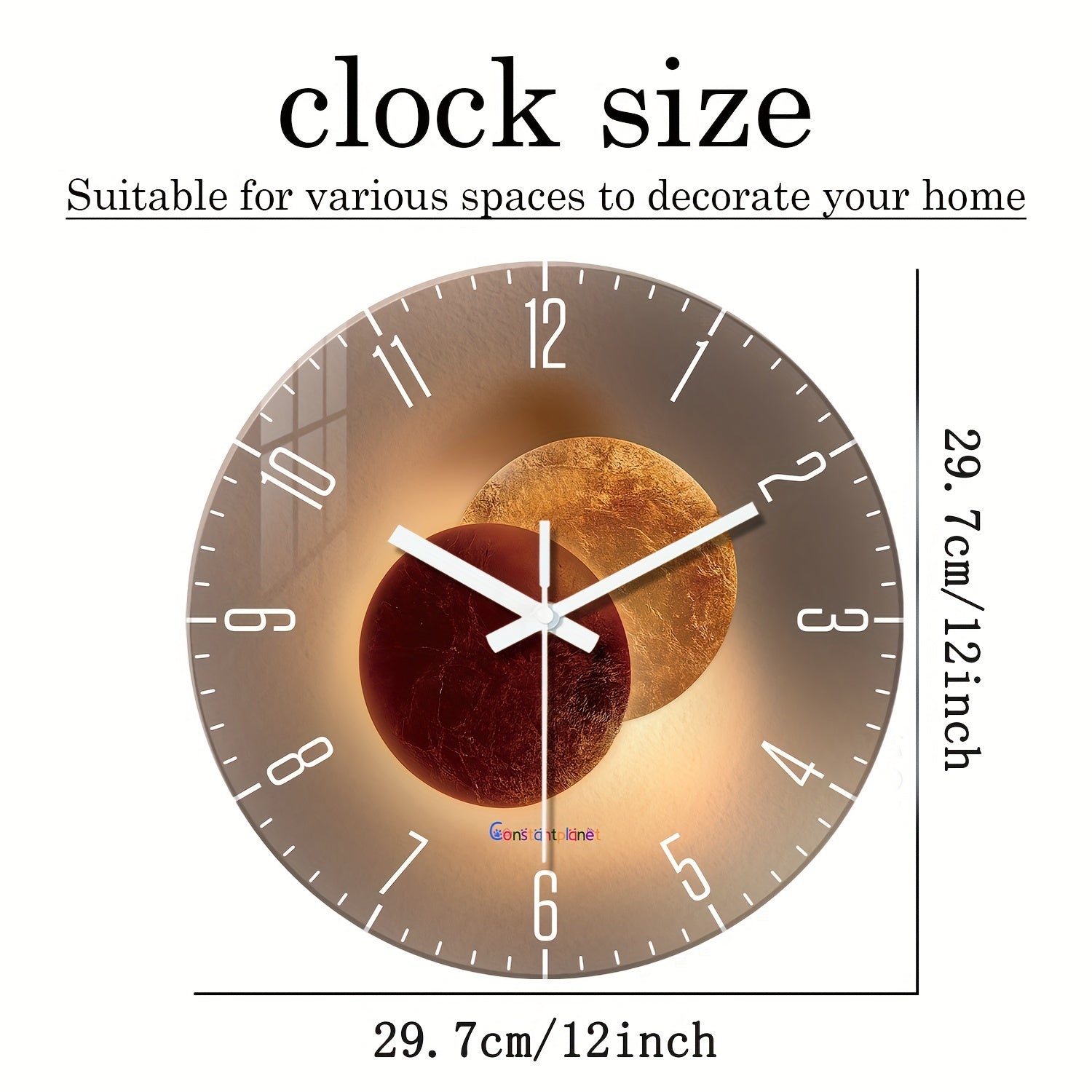 CosmicLight - Silent Round Wall Clock with Planet Design