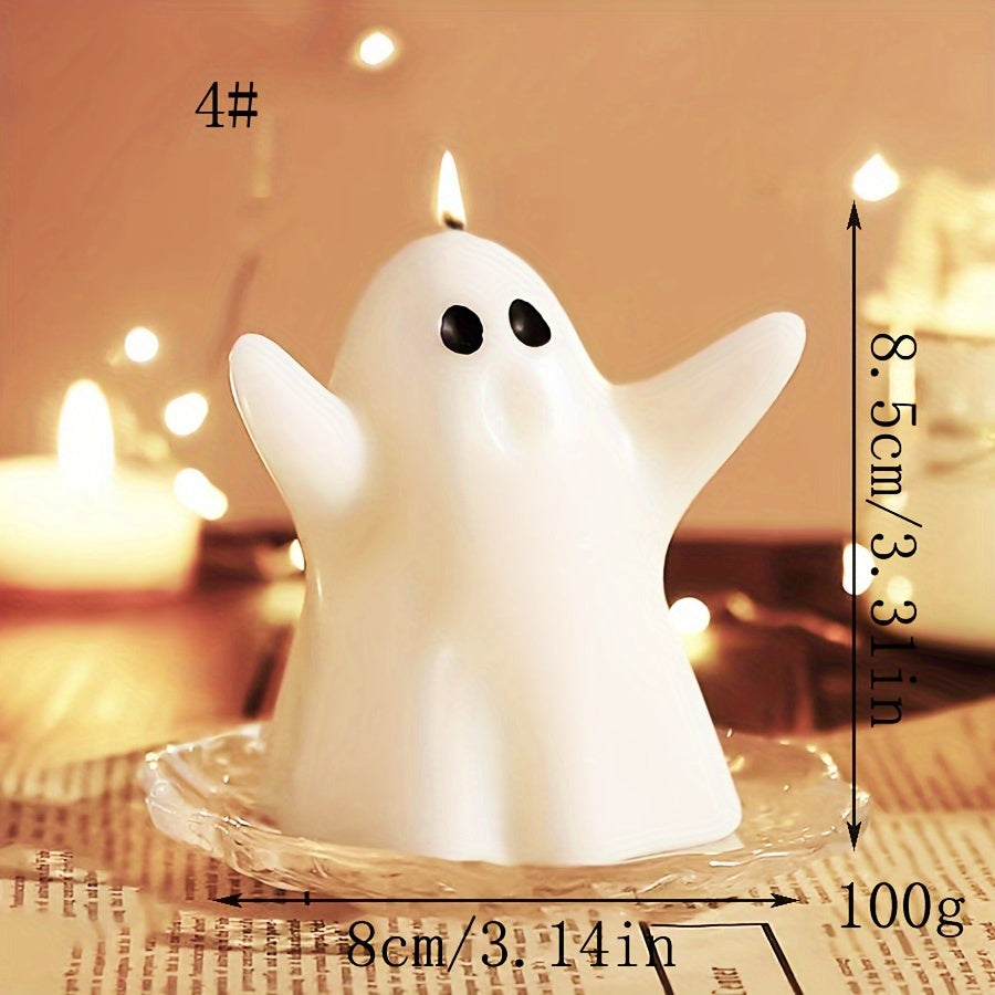 Candela profumata artigianale di Halloween – Profumo di fresia, vaso con fiocco