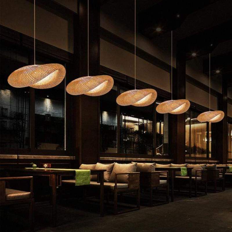 Candeeiro suspenso ZenBamboo LED Esferas de Bambu para Quarto