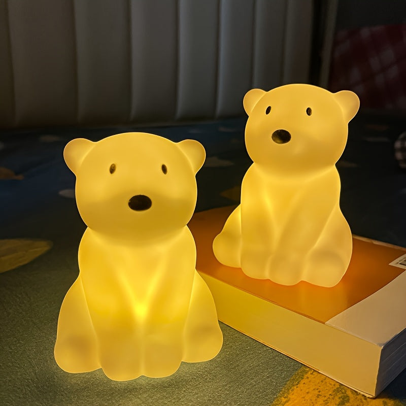 PolarGlow - Candeeiro Noturno de Urso Polar Desenhado com Iluminação LED Ascendente