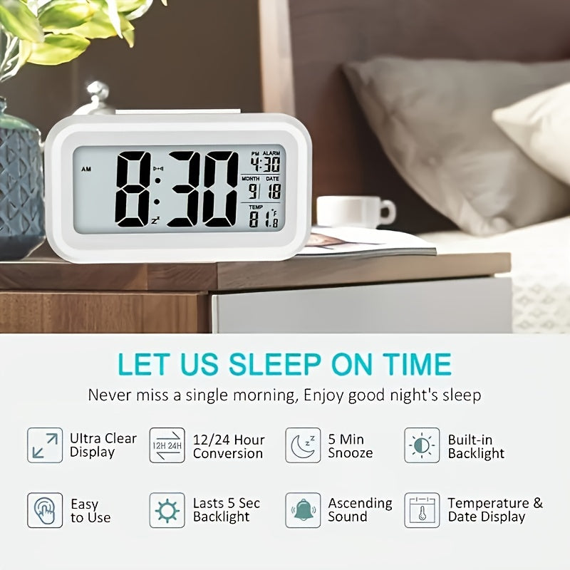 SmartGlow - Reloj Despertador Digital con Pantalla Grande y Luz Nocturna