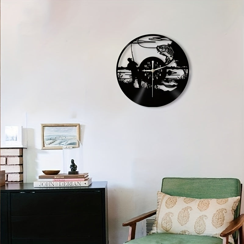 VinylCatch - Vintage Fishing Wall Clock
