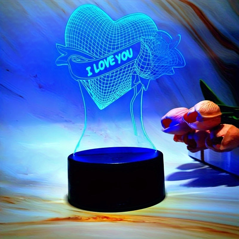 HartLicht - Lampada Illusione 3D a LED con Controllo Touch, 7 Colori e Alimentazione USB/Batteria