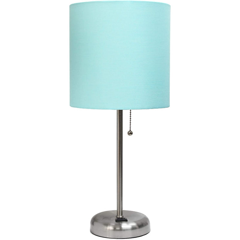 Candeeiro de mesa com cúpula de tecido e função de carregamento