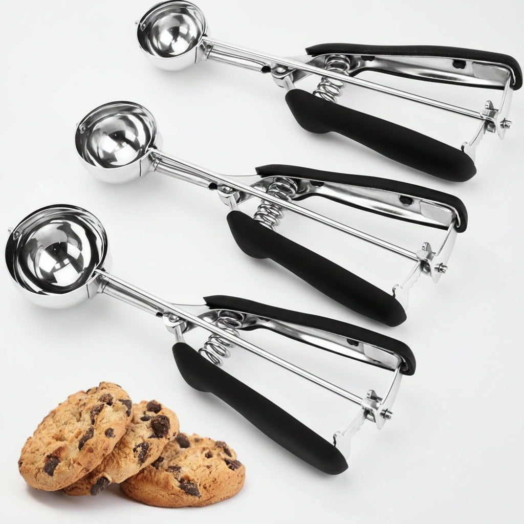 Set Pala Ghiaccio Acciaio Inox Leva Pinza Porzionare Cuocere