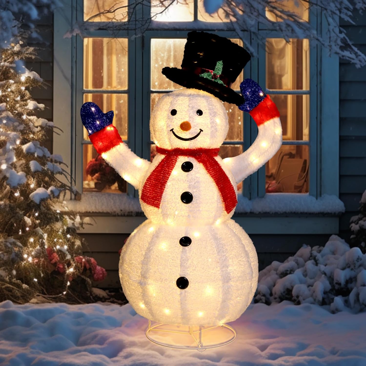 Decoração de Jardim com Pai Natal Luminoso 90 Lâmpadas LED