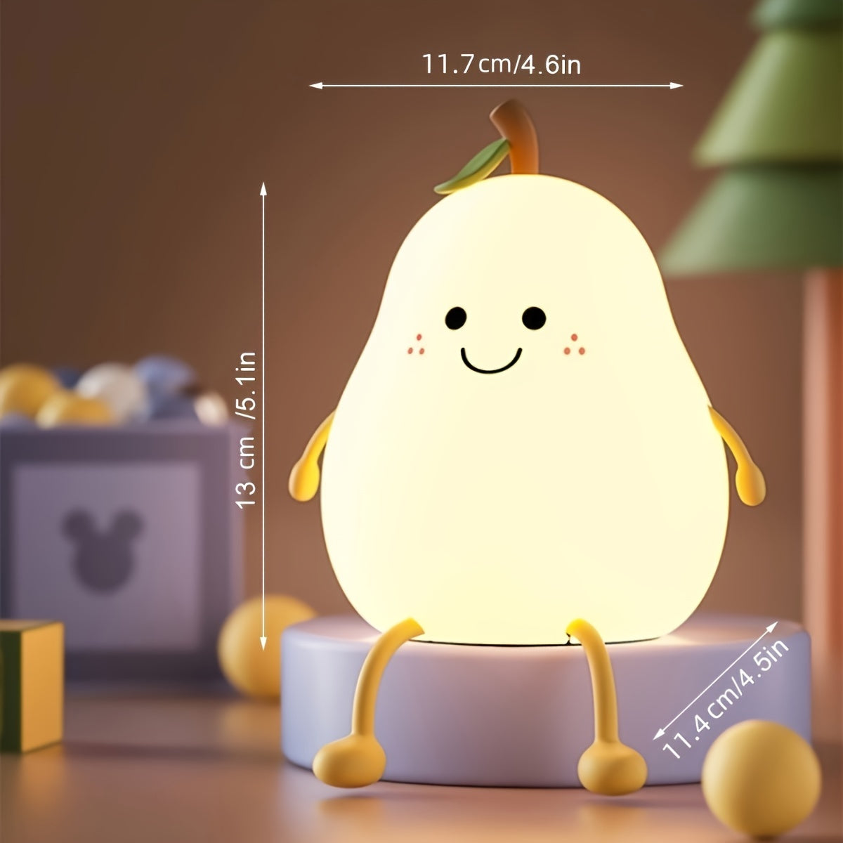 PearGlow - USB Rechargeable Pear-Shaped LED Desk Lamp with Dimmable Features